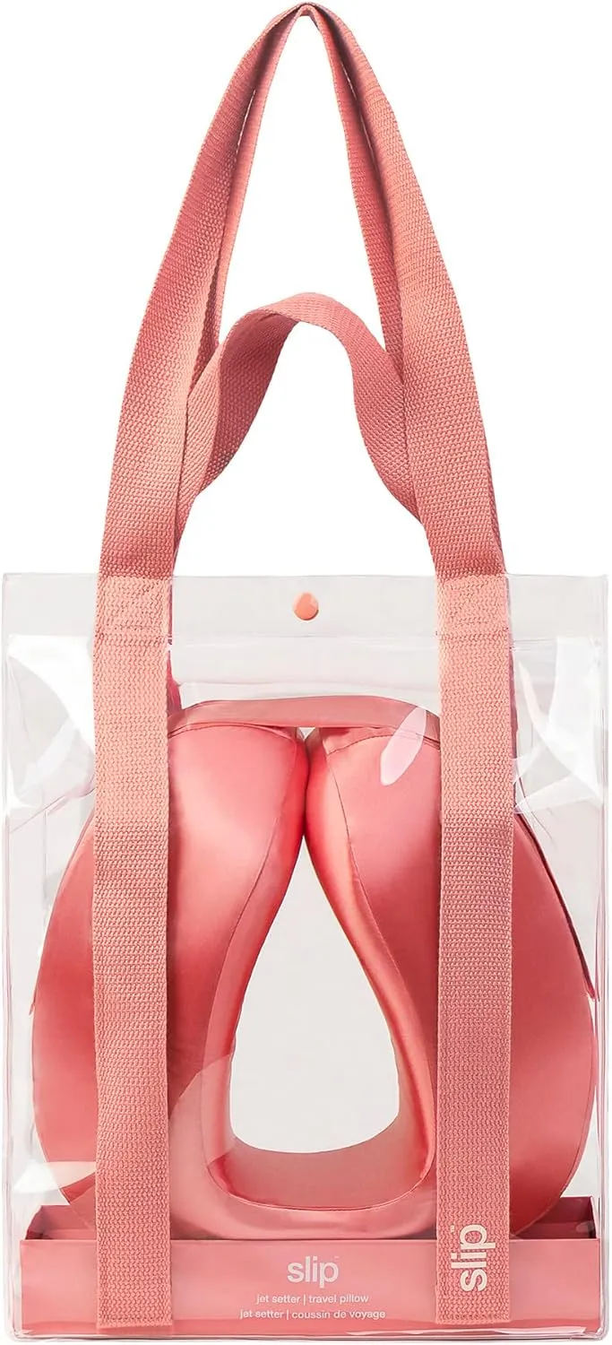SLIP Silk Jet Setter Travel Pillow - Blush - The Slipsilk Difference Highest Grade Pure 22 Momme Mulberry Silk Pillowcase - Anti-Aging, Anti-Sleep Crease, Anti-BedHead   Anti-Acne Pillowcase