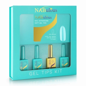 Starter KIT Oval Medium | Perfect Soft Gel Intro Starter Kit | NABulous Professional Starter Kit | Round Shaped | Medium Length | Salon Quality At-Home Gel Kit DIY (Oval Medium)
