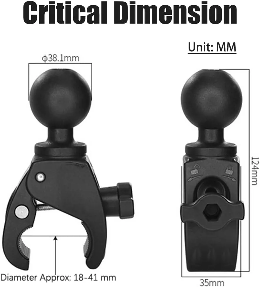 Strg C Size 1.5"" Ball Mounts Ball Base with Big Clamp, Ball Mount Base Compatible with RAM and 1.5 Inch Ball Double Socket Arm Systems from Arkon, iBolt and Tackform Enterprise Series, Black