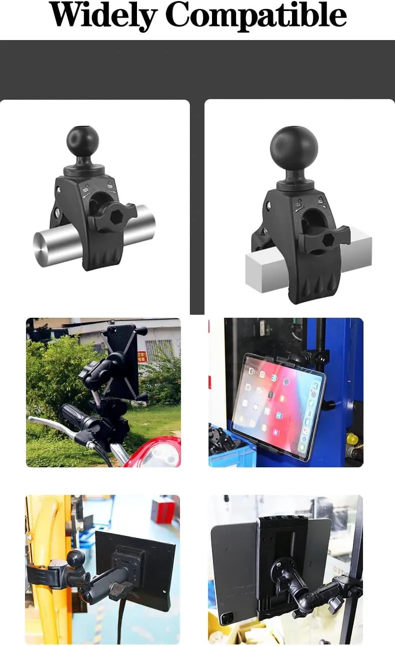 Strg C Size 1.5"" Ball Mounts Ball Base with Big Clamp, Ball Mount Base Compatible with RAM and 1.5 Inch Ball Double Socket Arm Systems from Arkon, iBolt and Tackform Enterprise Series, Black