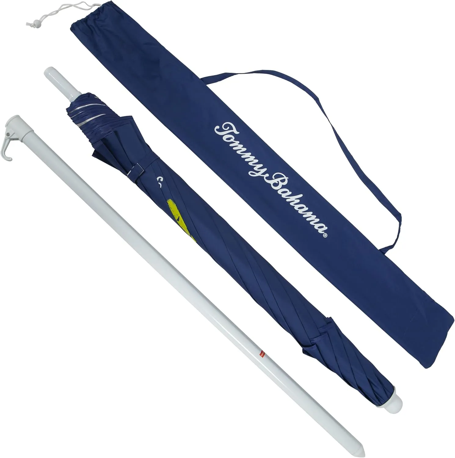 Tommy Bahama Beach Umbrella with Sand Anchor and Carrying Bag, Portable, Durable