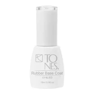 TONES “Rubber Base Coat” - Gel Nail Polish Art Manicure, Super Adhesive - Shiny Finish, Quick Dry - Chip Resistant - Primer Foundation | (16ml/0.56oz)