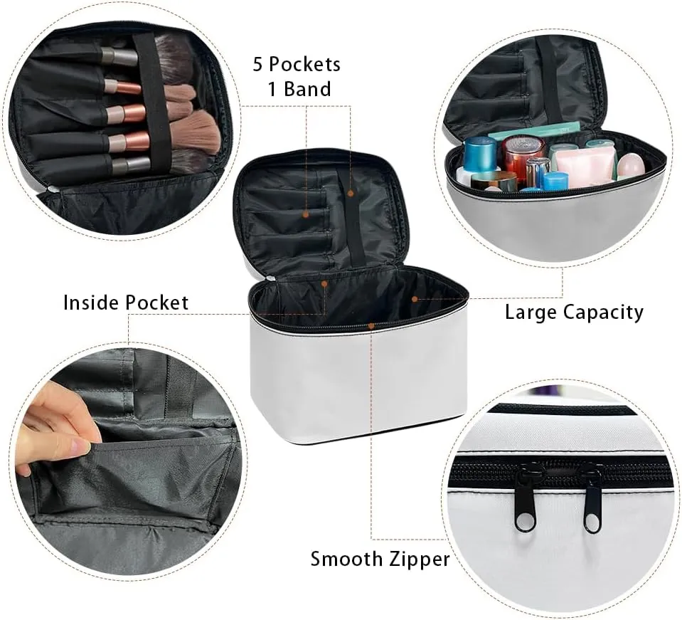 Uasibuni Travel Makeup Bag,Small Makeup Bag Organizer Cosmetic Bags Custom Print Pattern Make Up Bag Makeup Organizer Case