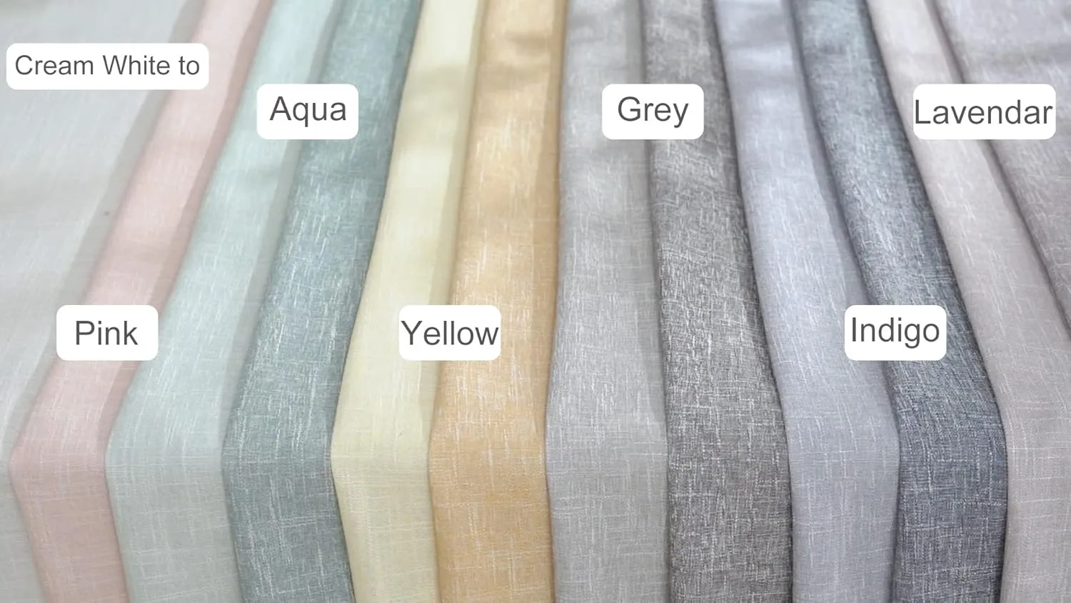 Vision Home Pink Ombre Window Curtains Linen Texture Gradient Light Filtering Semi Sheer Curtains 84 inch Length for Living Room Bedroom Rod Pocket,Cream White to Blush,50" Wx84 L,2 Panels