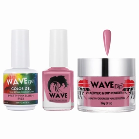 Wave Simplicity Collection 3-In-1 Matching Combo Set / 1 Gel Polish 0.5 oz.   1 Lacquer 0.5 oz.   1 Dip Powder 2 oz. / #P123 Pretty Pink Blush