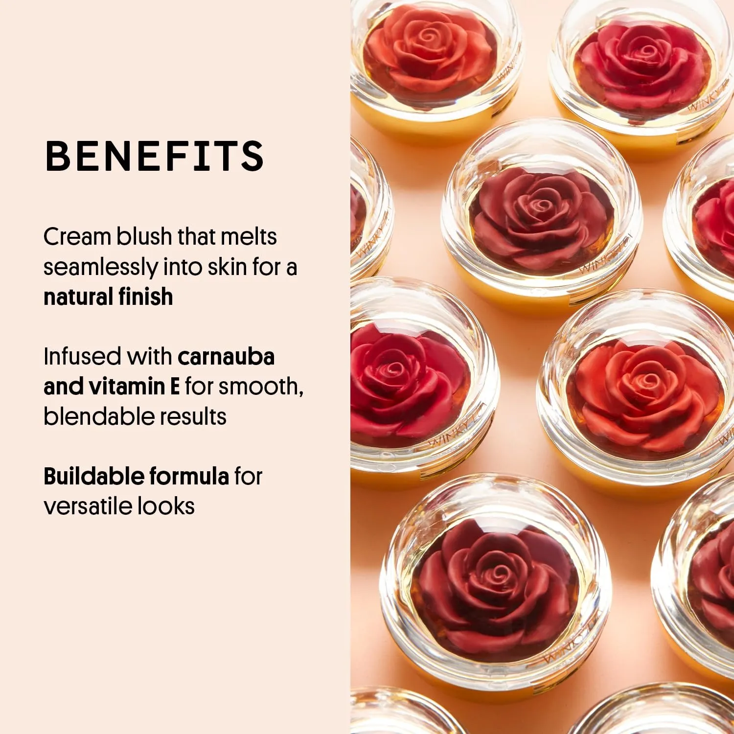 Winky Lux Cheeky Rose, Cream Blush for Cheeks, Flower Blush with Vitamin E, Makeup Blush and Flower Makeup, Rose Crown