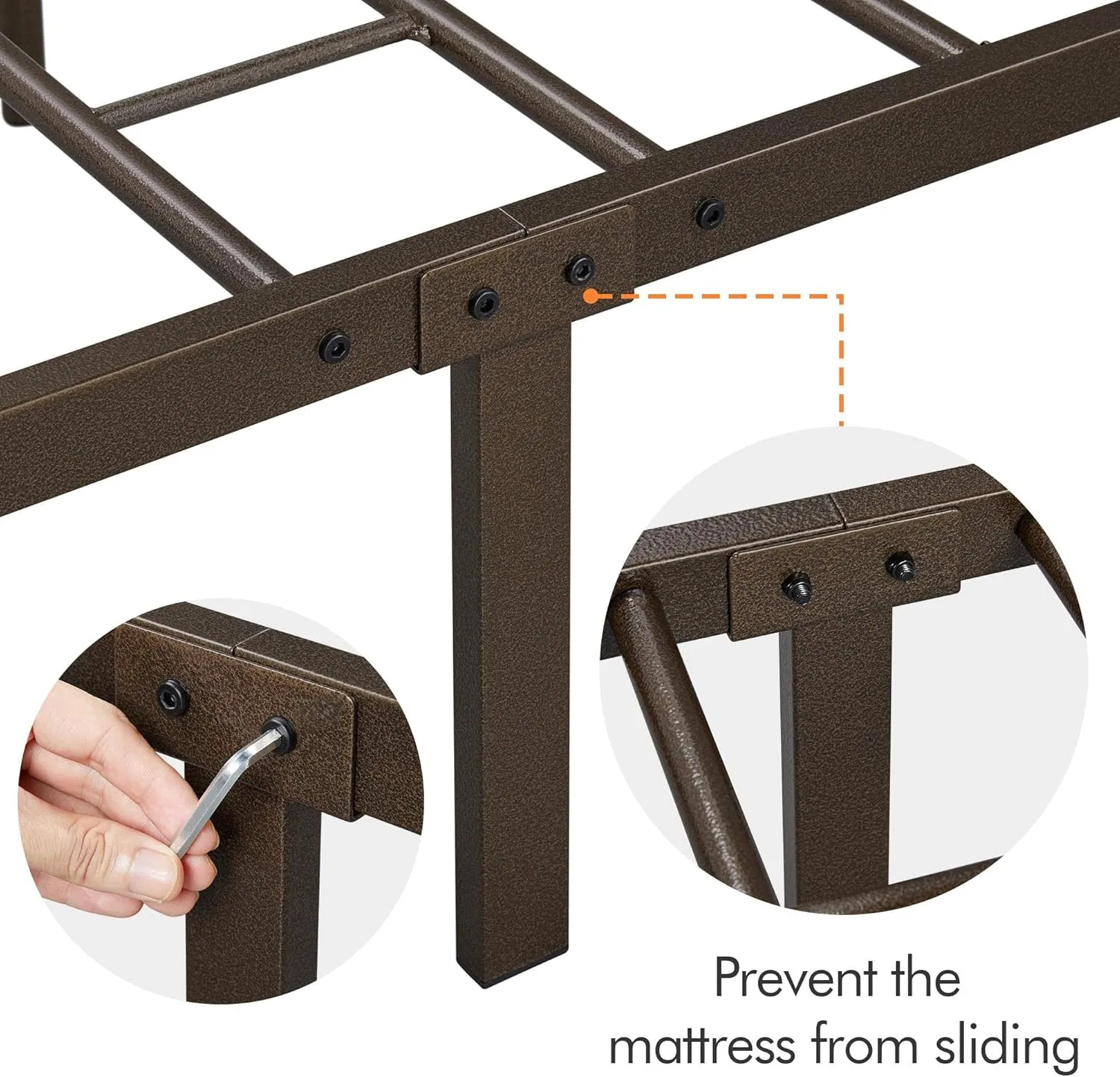 Yaheetech Classic Metal Platform Bed Frame Mattress Foundation with Victorian Style Iron-Art Headboard/Footboard/Under Bed Storage/No Box Spring Needed/Queen Size Bronze
